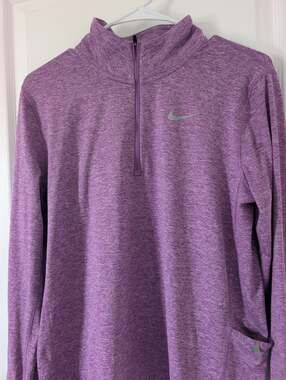 Nike Dri-Fit Running Woman's M Long Sleeve Purple 1/4 zip, Athleisure, Street